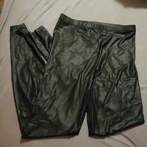 Black faux leather leggings